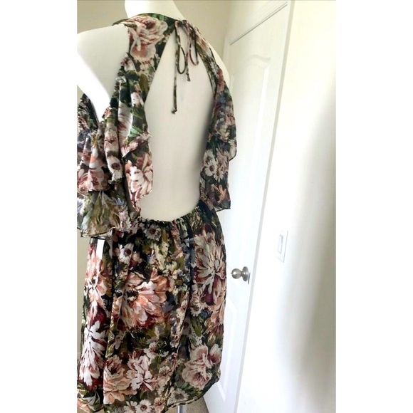Planet Blue Blu moon renaissance ruffle Floral mini dress XSmall off the back - Picture 5 of 8